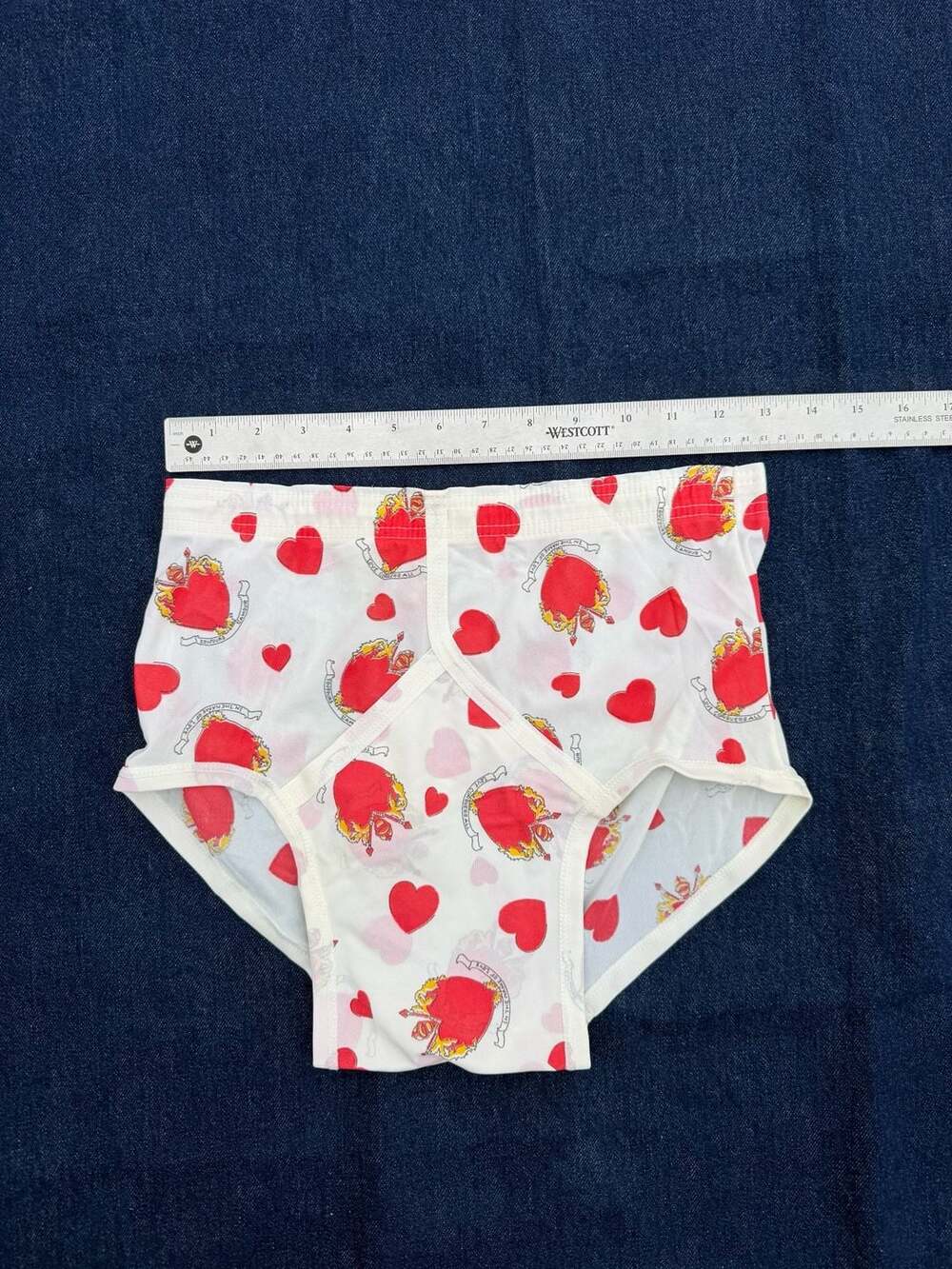 Vintage Jockey Size 34 Nylon Briefs Heart Print